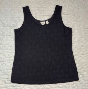 Chico's Black Lace Tank Top Size 2 (L/12)